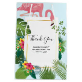 Stilvolle rosa Flamingo Tropical Business Mittlere Geschenktüte (Rückseite)