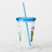 Stilvolle rosa Flamingo- und tropische Blätter Acryltrinkbecher (Links)