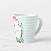 Stilvolle rosa Flamingo- und tropische Blätter Milchtasse (Rechte Ecke)