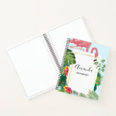 Stilvolle rosa Flamingo- und tropische Blätter Notizblock (Innenseite)