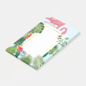 Stilvolle rosa Flamingo- und tropische Blätter Post-it Klebezettel (angewinkelt)