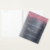 Stilvolle Rosa Glitter Drip Silver Ernennung Planer (Anzeige)