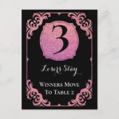 Stilvolle Rosa Glitzer Bunco Table Card Postkarte (Vorderseite)