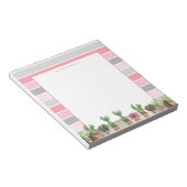 Stilvolle rosa graue Streifen, Aquarellkaktus Notizblock (angewinkelt)