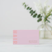 Stilvolle Rosa Hair Stylist Business Card Visitenkarte (Stehend Vorderseite)