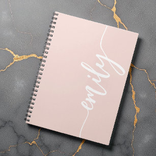 Stilvolle Rosa Kalligraphie Name Notizblock