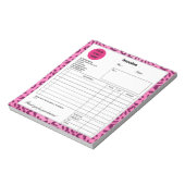 Stilvolle rosa Leopard-Druckrechnung Notizblock (Rotiert)