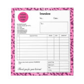 Stilvolle rosa Leopard-Druckrechnung Notizblock (Vorderseite)