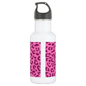 Stilvolle Rosa Leopard Print Edelstahlflasche (Rückseite)