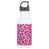 Stilvolle Rosa Leopard Print Edelstahlflasche (Vorderseite)