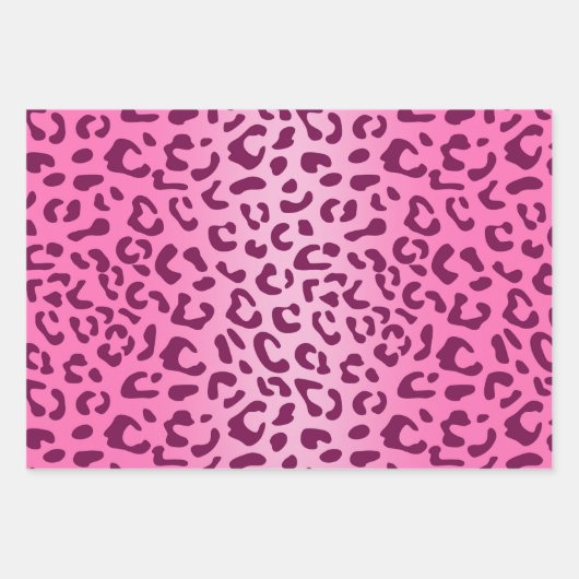 Stilvolle Rosa Leopard Print Geschenkpapier Set (Vorderseite 3)