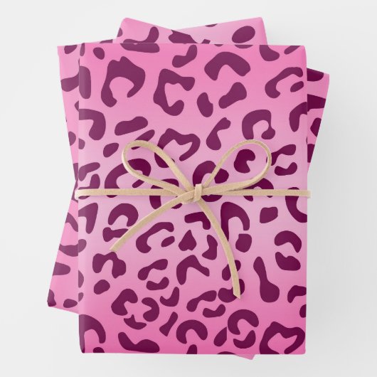 Stilvolle Rosa Leopard Print Geschenkpapier Set (Beispiel)