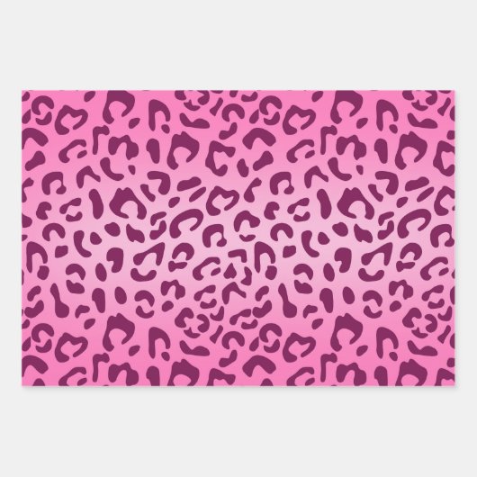 Stilvolle Rosa Leopard Print Geschenkpapier Set (Vorderseite)