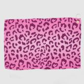 Stilvolle Rosa Leopard Print Golfhandtuch (Horizontal)