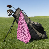 Stilvolle Rosa Leopard Print Golfhandtuch (Gras)