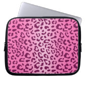 Stilvolle Rosa Leopard Print Laptopschutzhülle (Vorderseite)