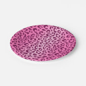 Stilvolle Rosa Leopard Print Pappteller (Schrägansicht)