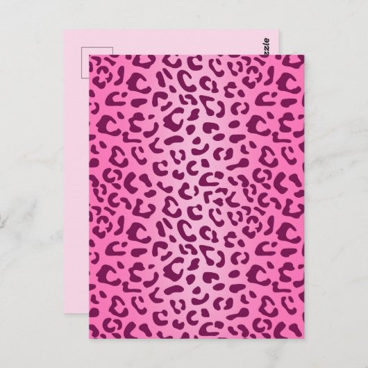 Stilvolle Rosa Leopard Print Postkarte (Vorne/Hinten)