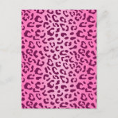 Stilvolle Rosa Leopard Print Postkarte (Vorderseite)