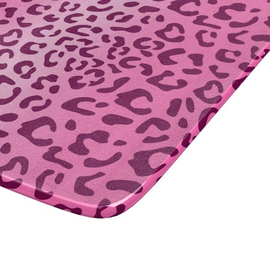 Stilvolle Rosa Leopard Print Schneidebrett (Ecke)