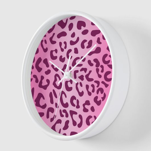 Stilvolle Rosa Leopard Print Uhr (Winkel)