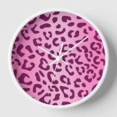 Stilvolle Rosa Leopard Print Uhr (Vorderseite)