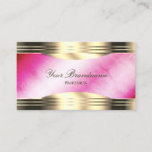 Stilvolle rosa Marmorbanden Chic Gold Borders with Visitenkarte (Vorderseite)