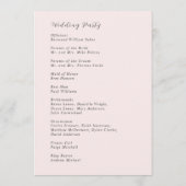 Stilvolle rosa Moderne Hochzeit Programm (Rückseite)