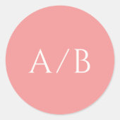 Stilvolle rosa Moderne Hochzeit Runder Aufkleber (Vorderseite)