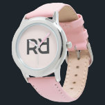 Stilvolle rosa Moderne Script Girls Monogram Initi Armbanduhr<br><div class="desc">Stilvolle Pink Modern Script Girls Monogram Initial Watch Behalte Zeit im Stil mit unserer maßgeschneiderten Monogramm-Uhr, die für diejenigen gedacht ist, die eine Mischung aus Eleganz und Praxisnähe schätzen. Diese Uhr mit einem eleganten, modernen Monogramm auf einem rosa Hintergrund in Rosa sorgt für eine persönliche Touch in Ihrem Alltag und...</div>