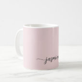Stilvolle Rosa Monogram Name Signature Kaffeetasse (Vorderseite Links)