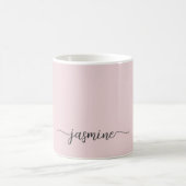 Stilvolle Rosa Monogram Name Signature Kaffeetasse (Mittel)