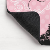 Stilvolle Rosa Paris Eiffel Tower Name Mousepad (Ecke)