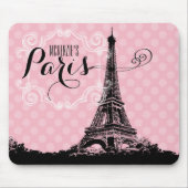 Stilvolle Rosa Paris Eiffel Tower Name Mousepad (Vorne)