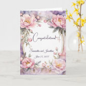 Stilvolle Rosa Peony Oval Rahmen Wedding Karte (Gelbe Blume)