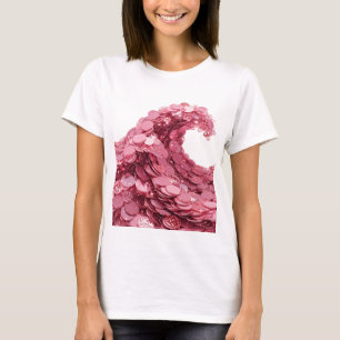 Stilvolle rosa PINK COIN WAVE Grafikdesign T-Shirt