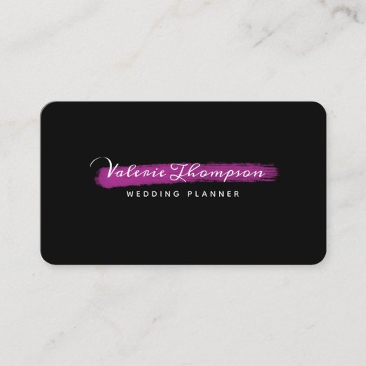 Stilvolle Rosa Pinselstriche Stroke Signature Visitenkarte (Vorderseite)