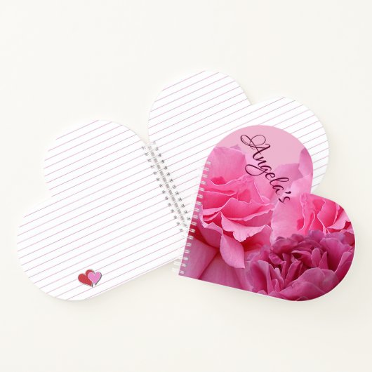 Stilvolle rosa rosa moderne blühende Boho digitale Notizblock (Innenseite)