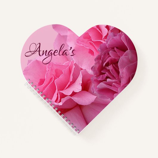 Stilvolle rosa rosa moderne blühende Boho digitale Notizblock (Vorderseite)