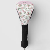 Stilvolle rosa Rosen Namensmonogramm Golf Headcover (Vorderseite)