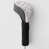 Stilvolle rosa Rosen Namensmonogramm Golf Headcover (angewinkelt)