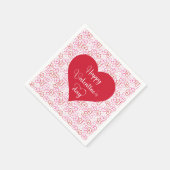 Stilvolle rosa rote Herzen Valentinstag Servietten (Ecke)