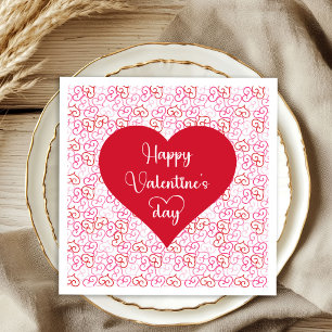 Stilvolle rosa rote Herzen Valentinstag Servietten