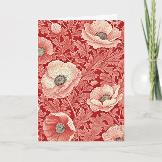 Stilvolle Rosa Rote Poppies Kunst und Kultur Karte (Vorderseite)