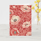 Stilvolle Rosa Rote Poppies Kunst und Kultur Karte (Gelbe Blume)