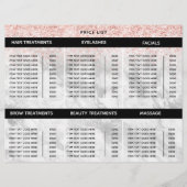 Stilvolle Rosa Salon Wellness-Center Preisliste Flyer (Vorne)