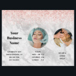 Stilvolle Rosa Salon Wellness-Center Preisliste Flyer<br><div class="desc">Diese Broschüre informiert nicht nur Ihre Kunden über die Preise, sondern enthält auch Ihre Geschäftsinformationen. Besser als eine Visitenkarte und informativer als ein einfacher Flyer der Werbung. Der Glitzer aus Rose mit goldfarbenen und rot-rosa Imitaten schwebt am oberen Rand und ein hellgrauer Marmor bildet einen schönen Kontrast. Ihr Unternehmen ist...</div>