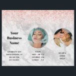 Stilvolle Rosa Salon Wellness-Center Preisliste Flyer<br><div class="desc">Diese Broschüre informiert nicht nur Ihre Kunden über die Preise, sondern enthält auch Ihre Geschäftsinformationen. Besser als eine Visitenkarte und informativer als ein einfacher Flyer der Werbung. Der Glitzer aus Rose mit goldfarbenen und rot-rosa Imitaten schwebt am oberen Rand und ein hellgrauer Marmor bildet einen schönen Kontrast. Ihr Unternehmen ist...</div>