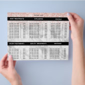 Stilvolle Rosa Salon Wellness-Center Preisliste Flyer (Hand)