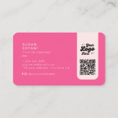 Stilvolle rosa Schminksteine Foto qr Logo Visitenkarte (Rückseite)